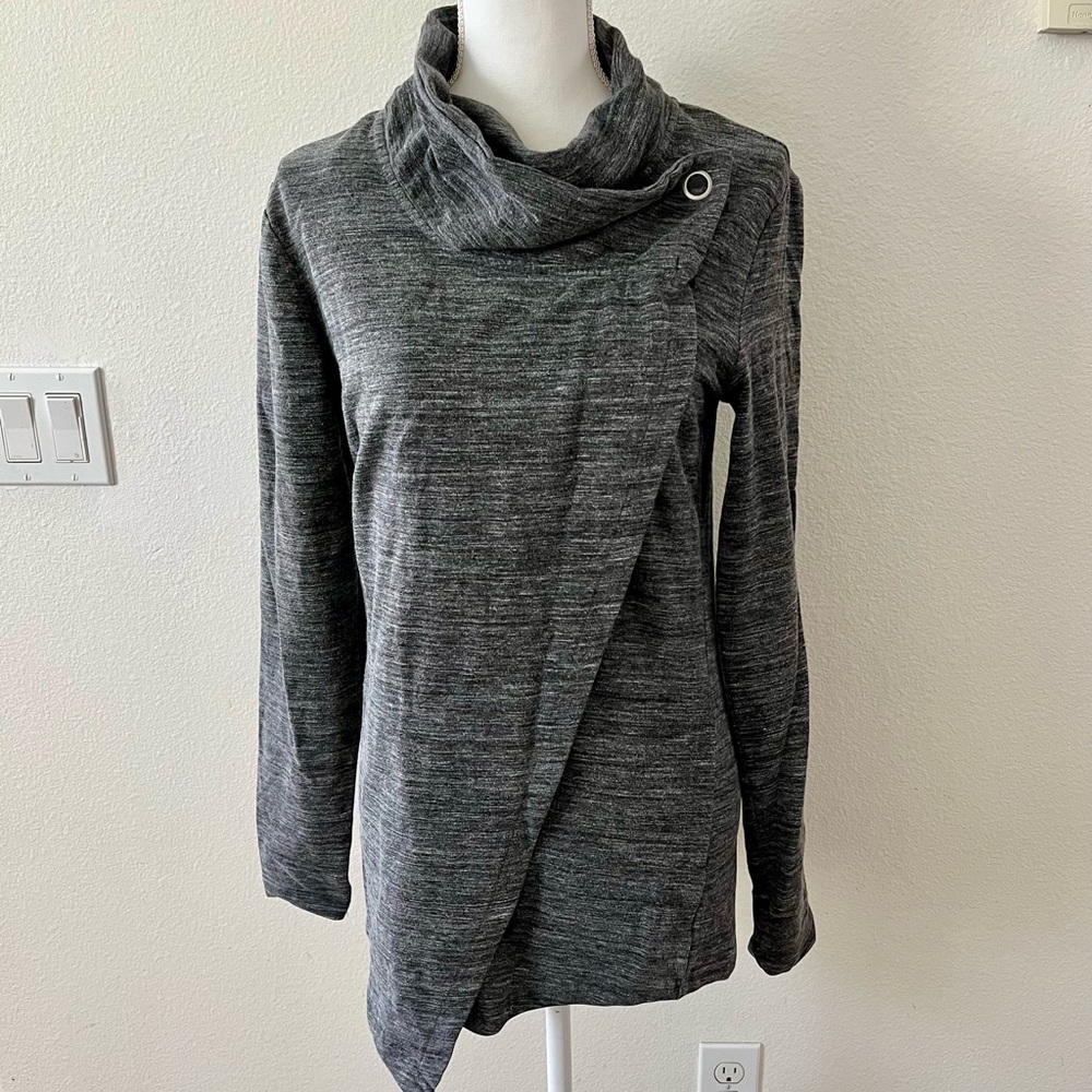 Danskin Charcoal Asymmetric Cowl Neck Sweater